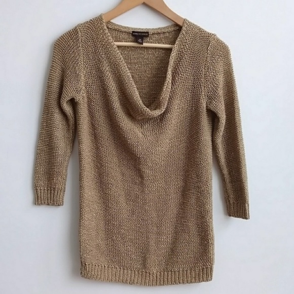 Dana Buchman Sweaters - Dana Buchman XS Beige Knit Cowl Neck Sweater